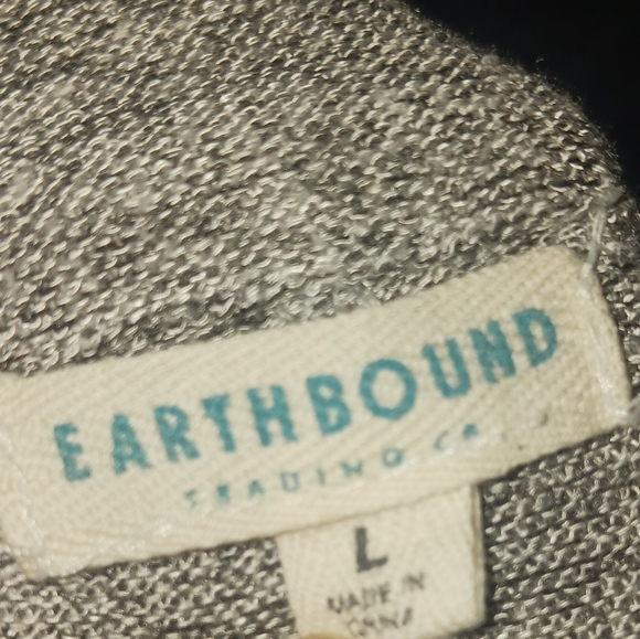 Earthbound Oversize V Neck Sweater Long Sleeve Gray Grey Size Large - Picture 3 of 10